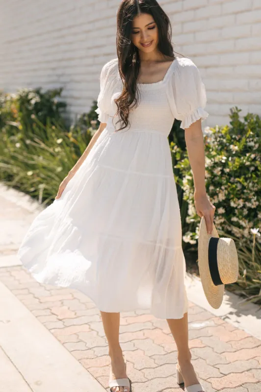 Madison Dotted Midi Dress sold by Morning Lavender