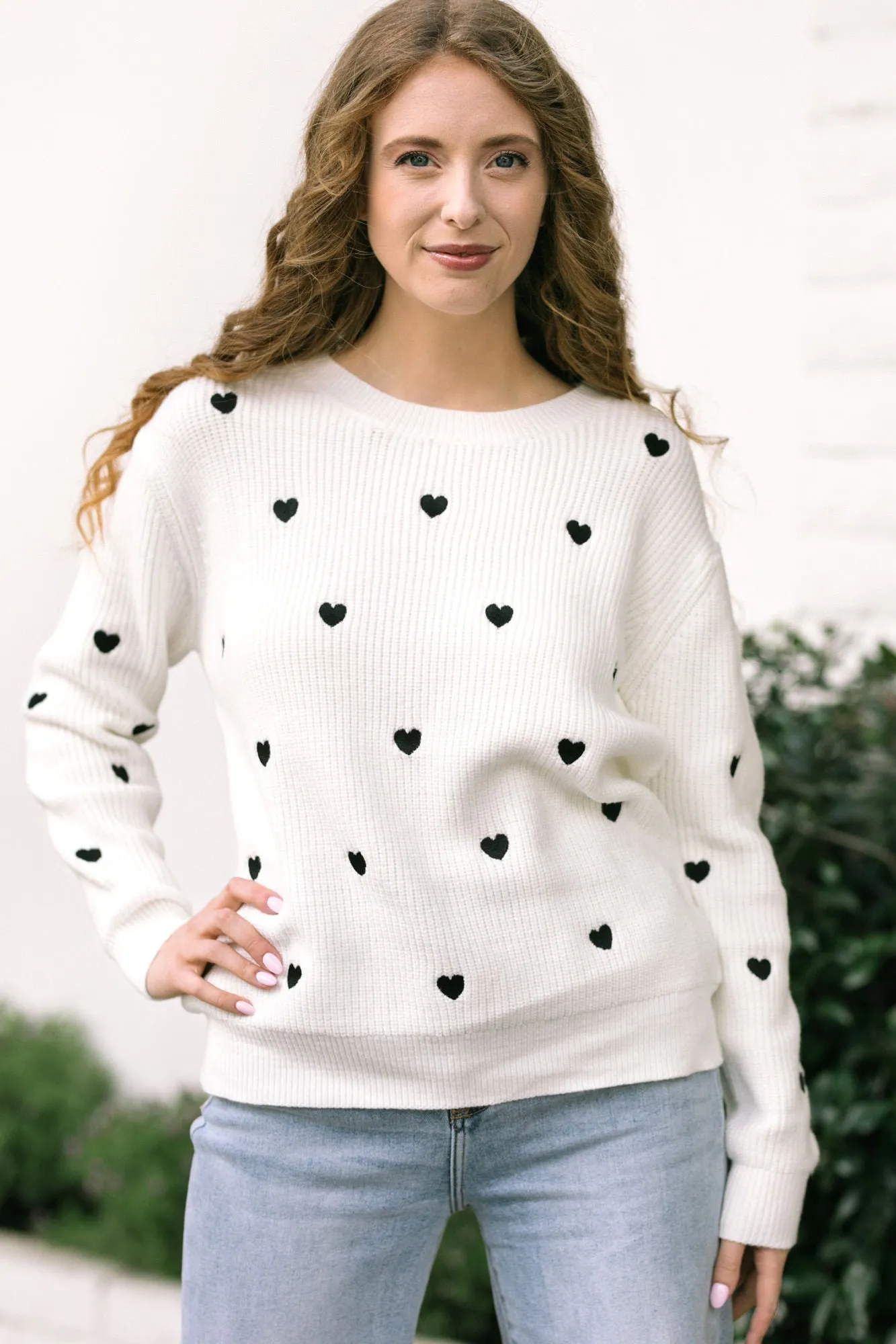 Lenora Heart Knit Sweater sold by Morning Lavender