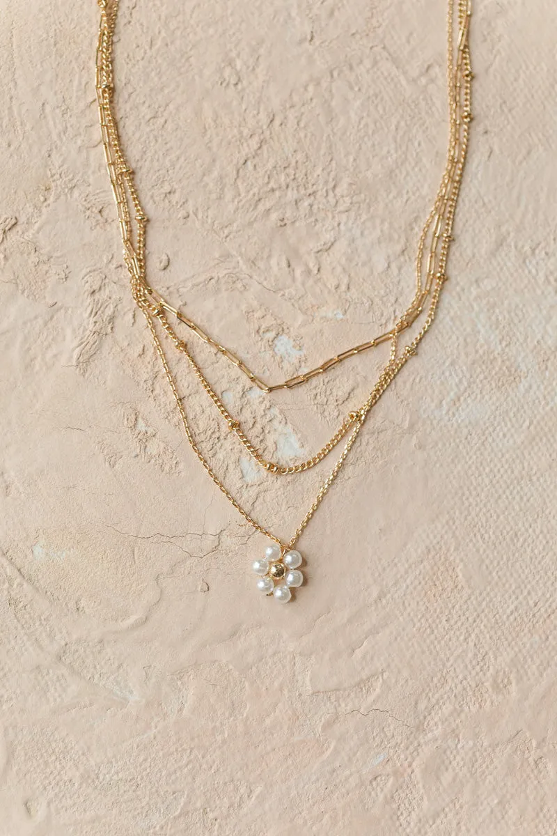 Blair Flower Pendant Layered Necklace sold by Morning Lavender product image thumbnail 2