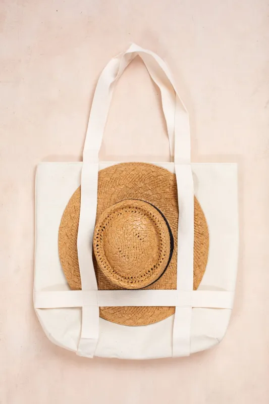 Ann Canvas Hat Tote sold by Morning Lavender