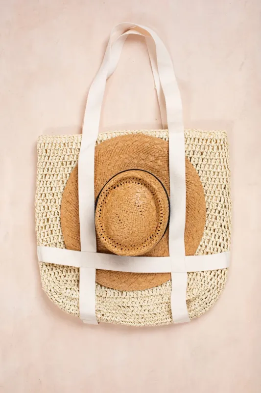 Carolyn Raffia Hat Tote sold by Morning Lavender