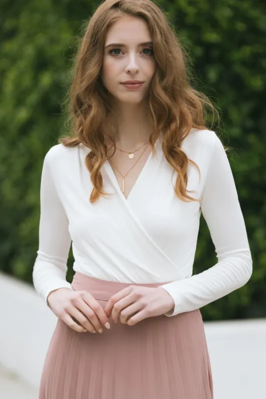 Joanna Surplice Long Sleeve Bodysuit sold by Morning Lavender