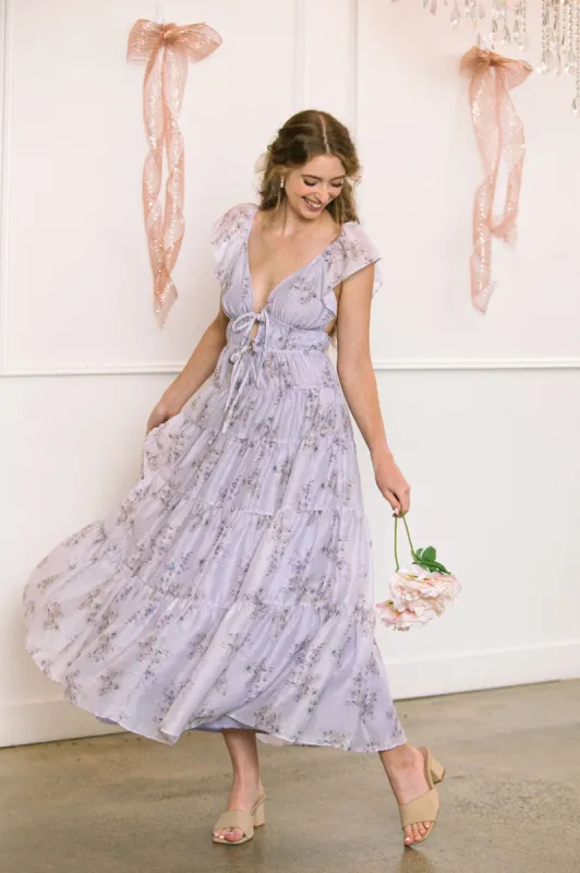Laura Plunge Tiered Dress sold by Morning Lavender