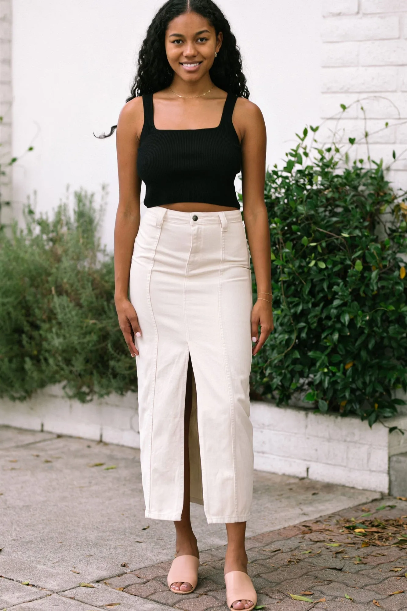 Delta Front Slit Maxi Skirt sold by Morning Lavender