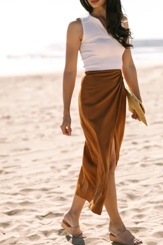 Catalina Buckle Midi Skirt sold by Morning Lavender