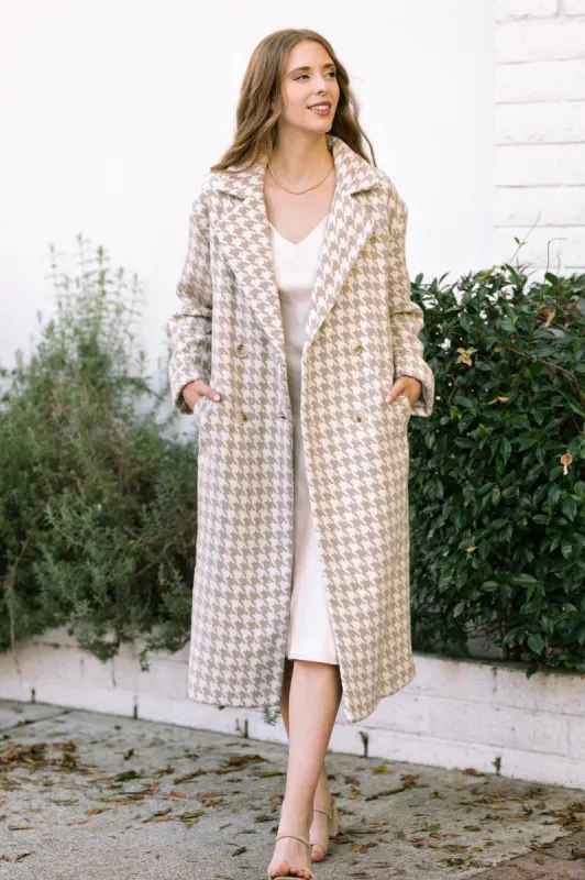 Paris Houndstooth Long Coat sold by Morning Lavender
