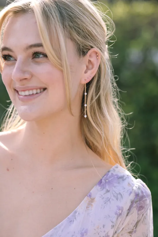 Monica Pearl Threader Earrings sold by Morning Lavender