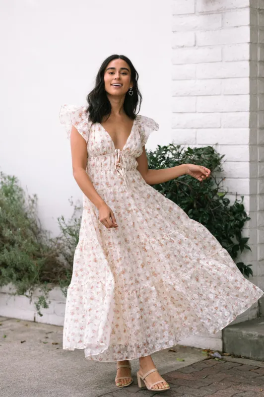 Janet Plunge Tiered Dress sold by Morning Lavender