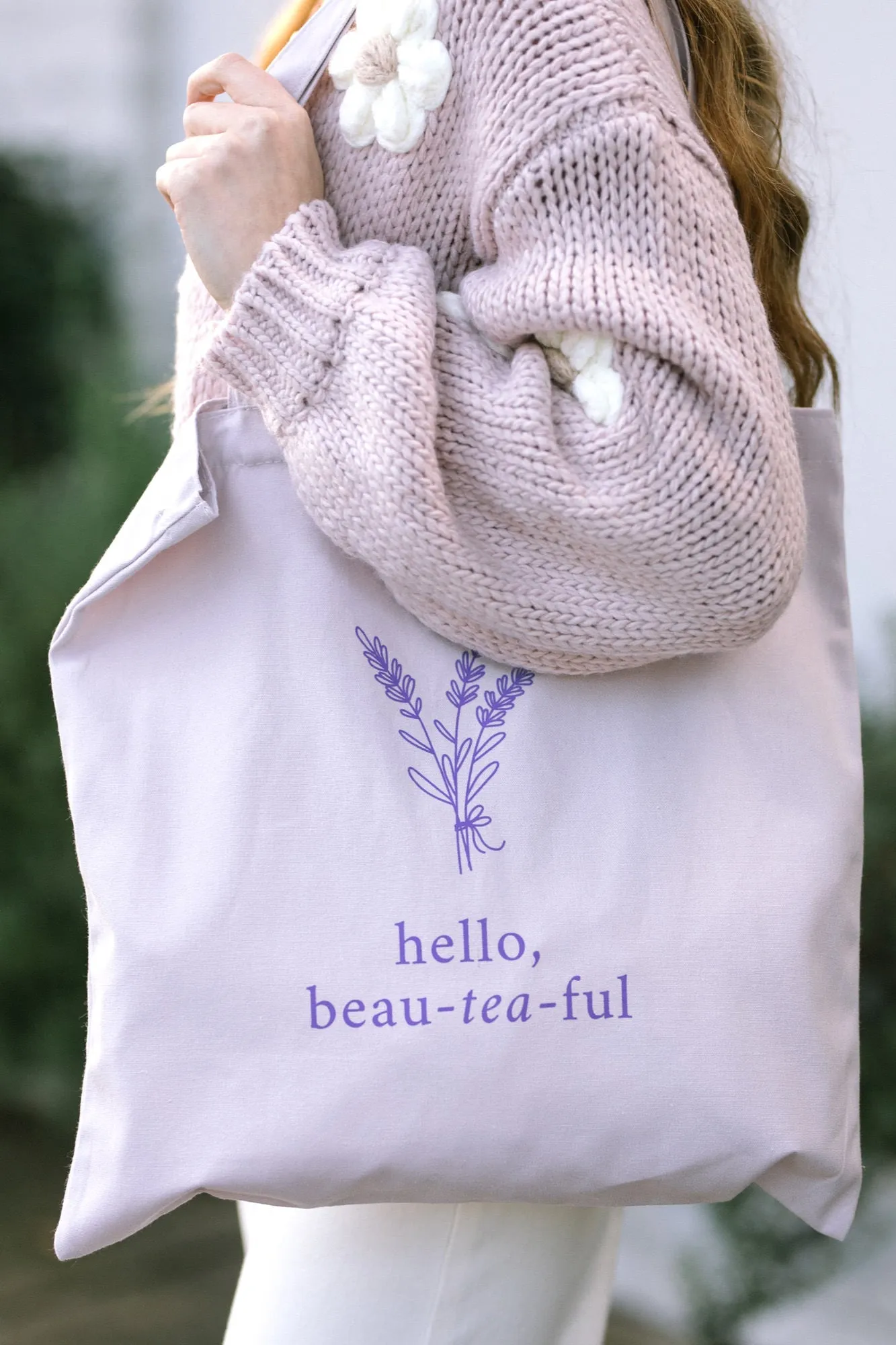 Morning Lavender Tote - Hello Beau-tea-ful sold by Morning Lavender product image thumbnail 2