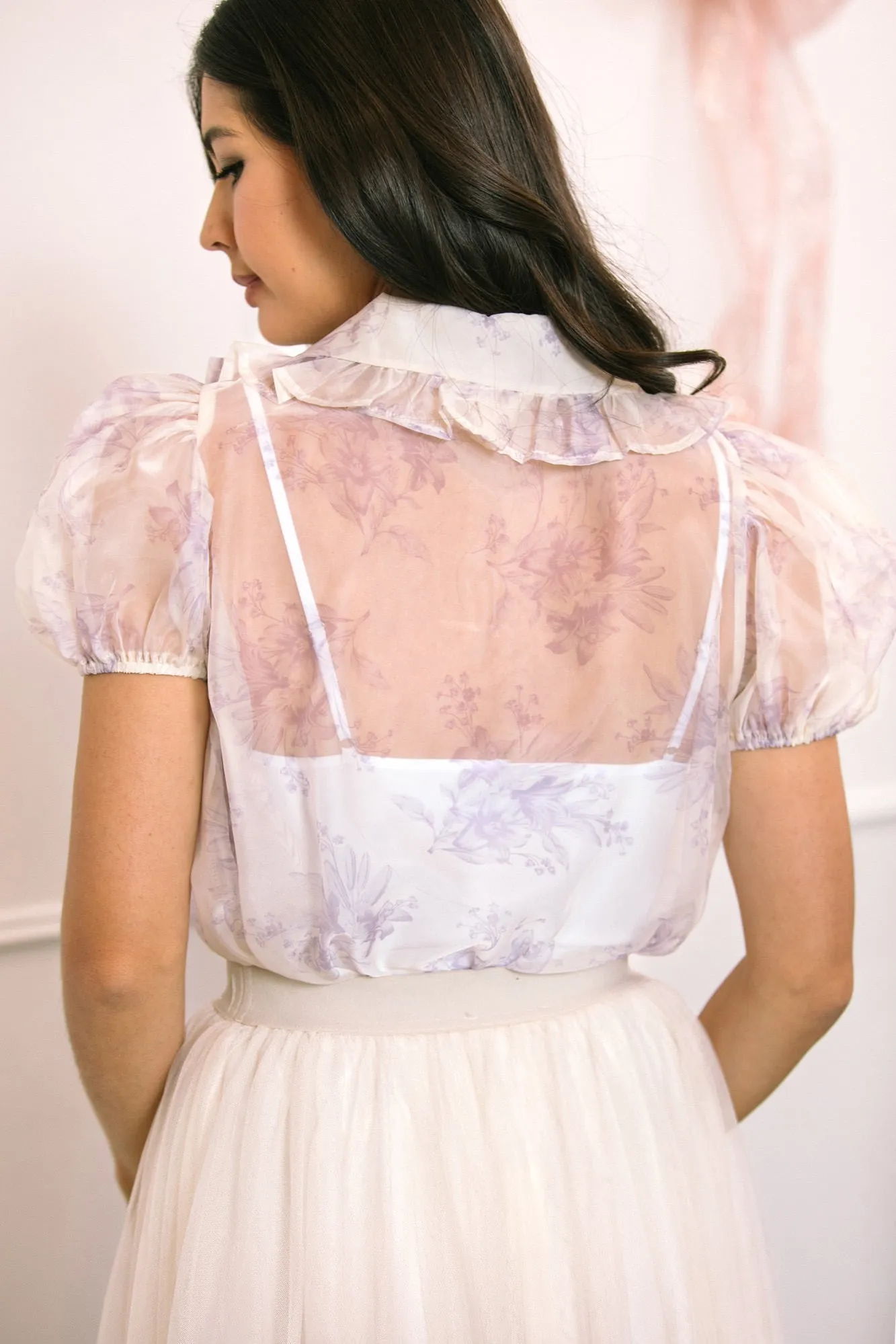 Trisha Sheer Floral Blouse sold by Morning Lavender product image thumbnail 4