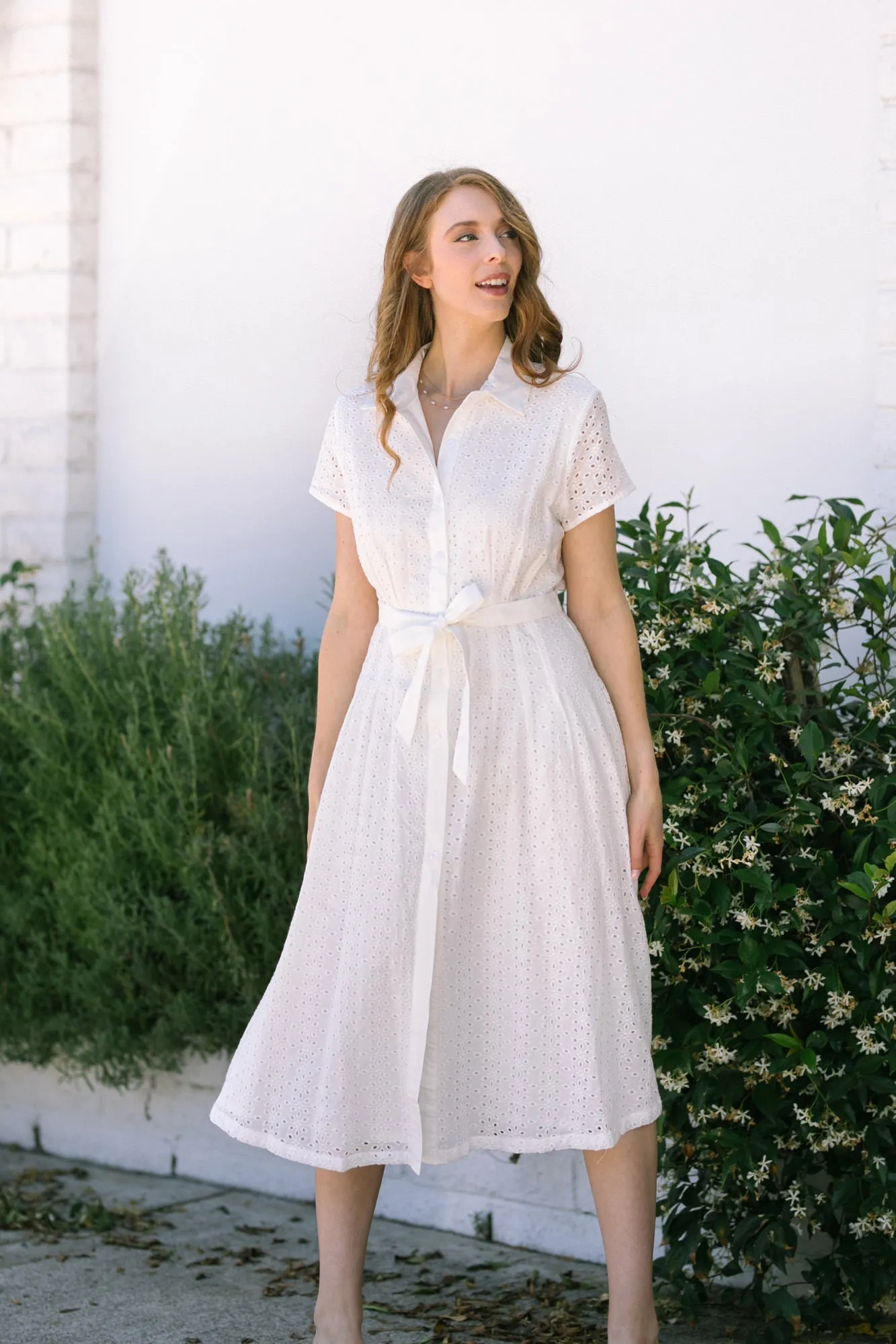 Marissa Eyelet Midi Dress sold by Morning Lavender