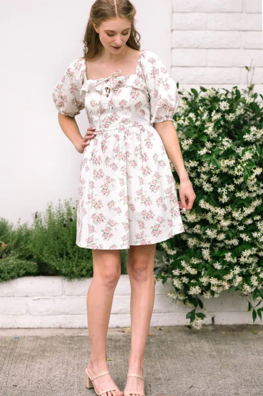 Darlene Puff Sleeve Mini Dress sold by Morning Lavender