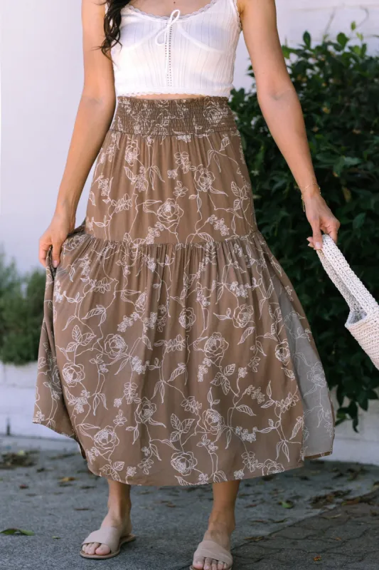 Andrea Smocked Waist Skirt sold by Morning Lavender