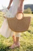 Elle Half Moon Straw Tote sold by Morning Lavender