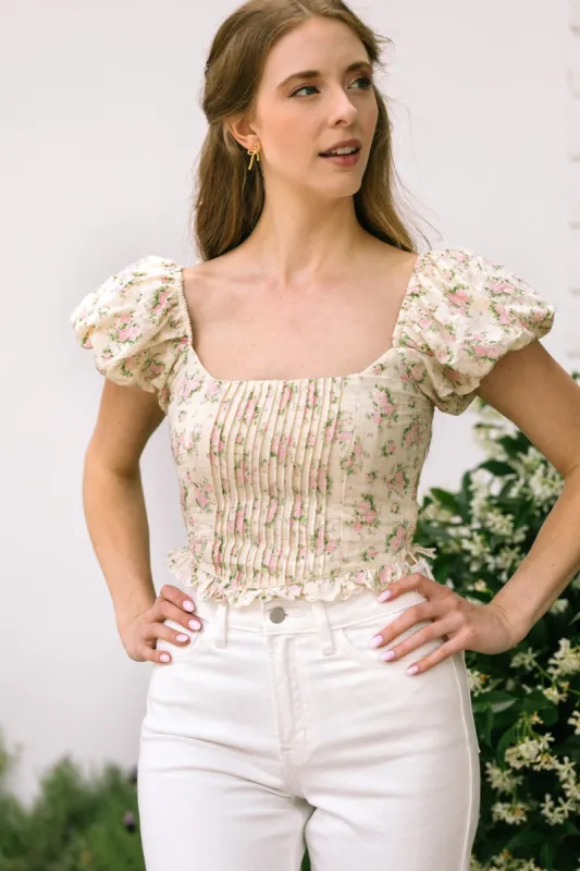 Carina Pleated Crop Top sold by Morning Lavender