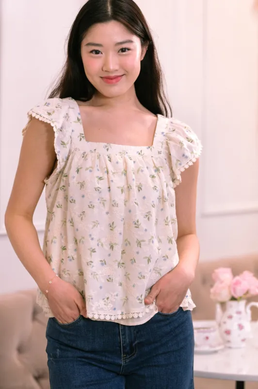 Marjorie Embroidered Floral Top sold by Morning Lavender