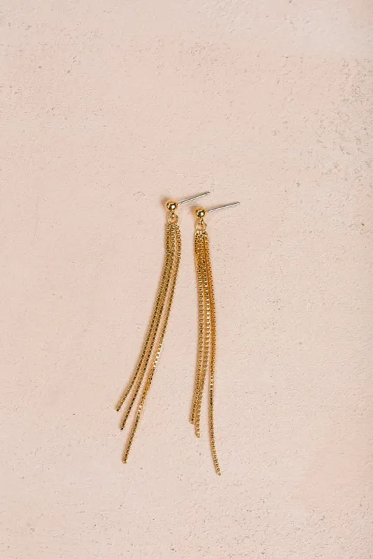 Amy Chain Fringe Dangle Earrings sold by Morning Lavender