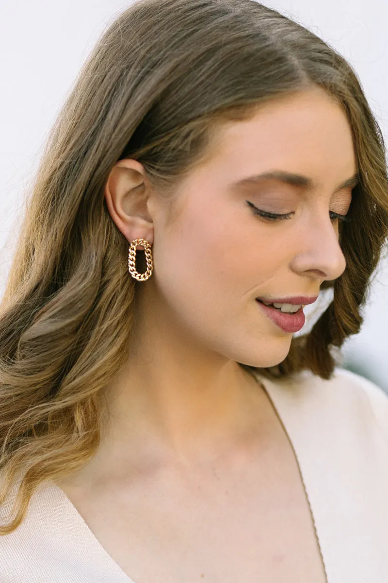 Andrea Chain Linked Oval Earrings sold by Morning Lavender