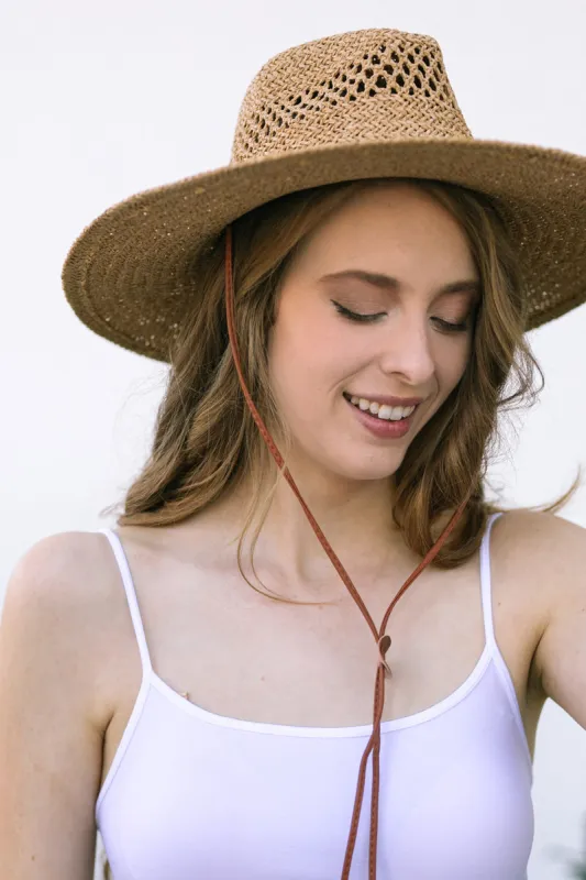 Karla Straw Hat with Stampede Strap sold by Morning Lavender