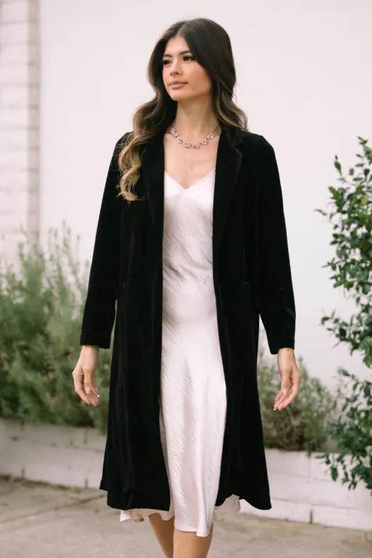 Whitney Velvet Duster Coat sold by Morning Lavender