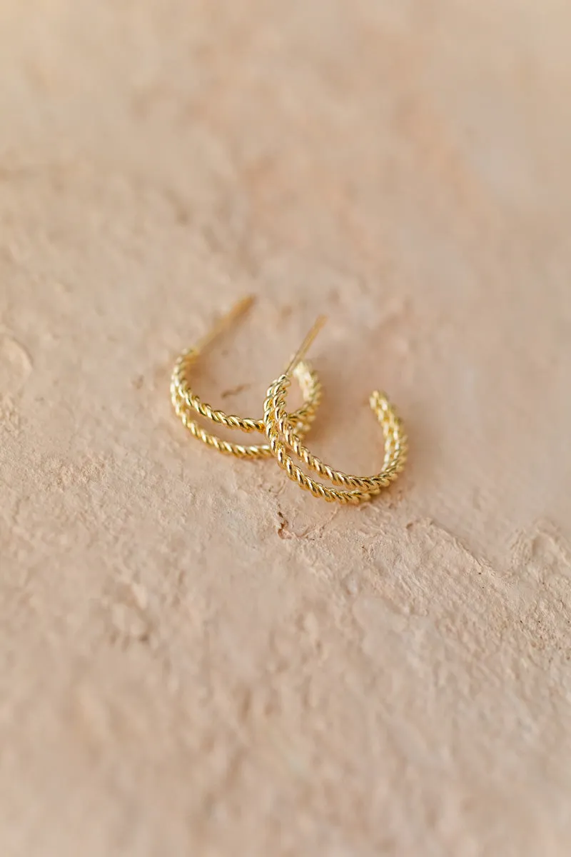 Laura Double Hoop Huggie Earrings sold by Morning Lavender product image thumbnail 2