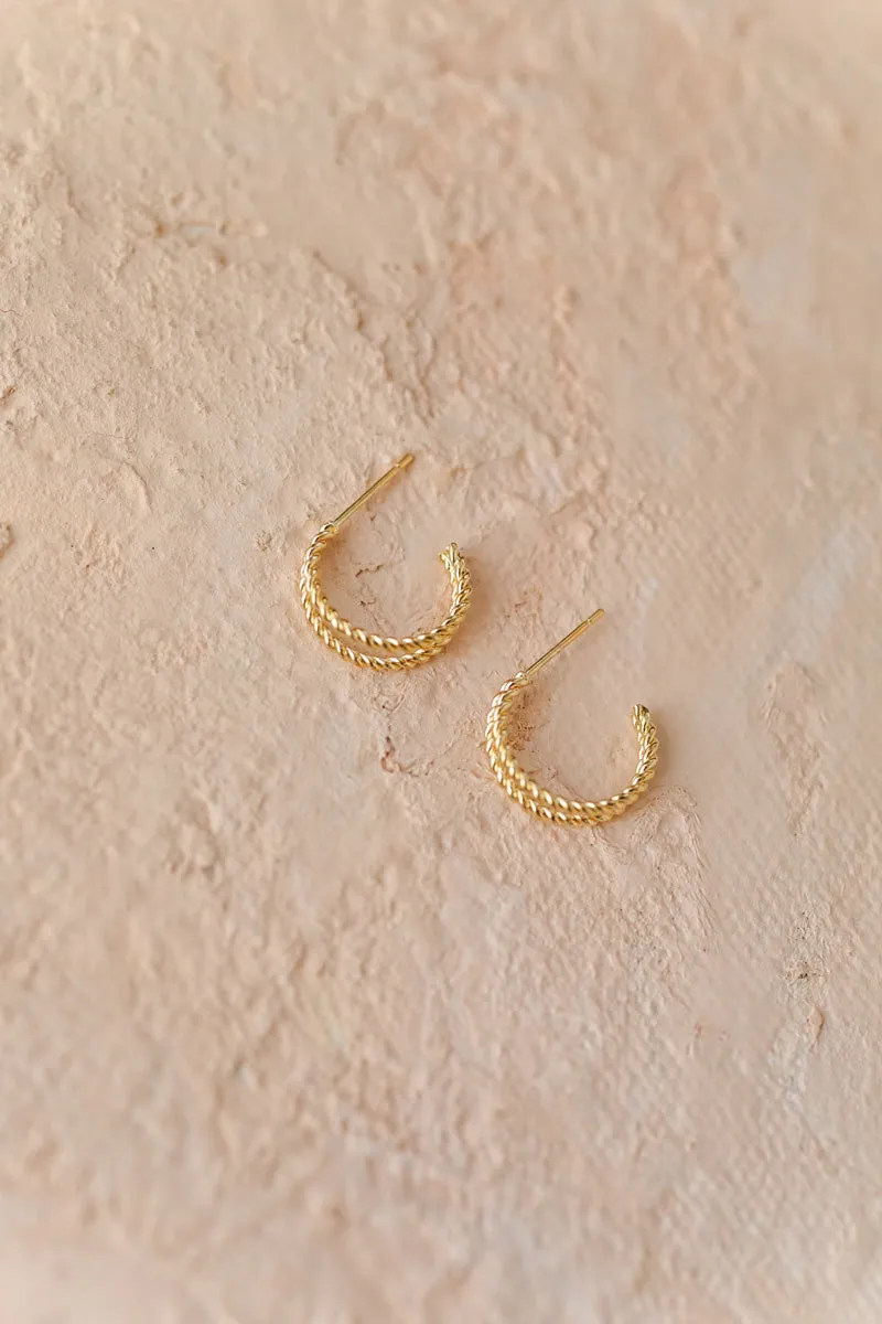 Laura Double Hoop Huggie Earrings sold by Morning Lavender product image thumbnail 3