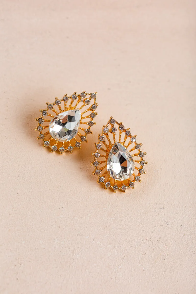 Misty Crystal Teardrop Earrings sold by Morning Lavender