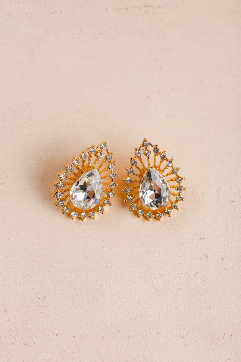 Misty Crystal Teardrop Earrings sold by Morning Lavender product image thumbnail 2