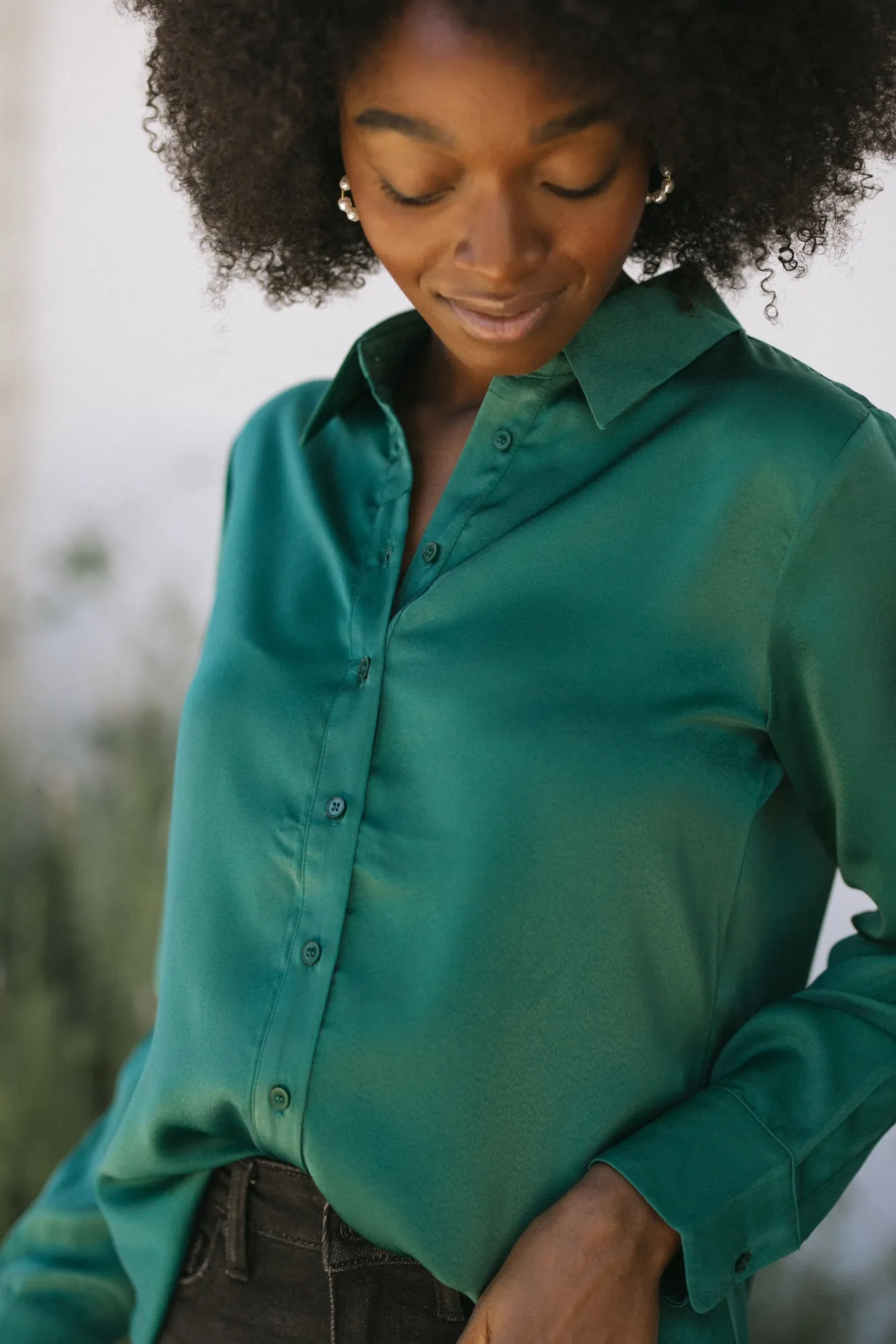 Debbie Satin Buttoned Blouse sold by Morning Lavender product image thumbnail 2