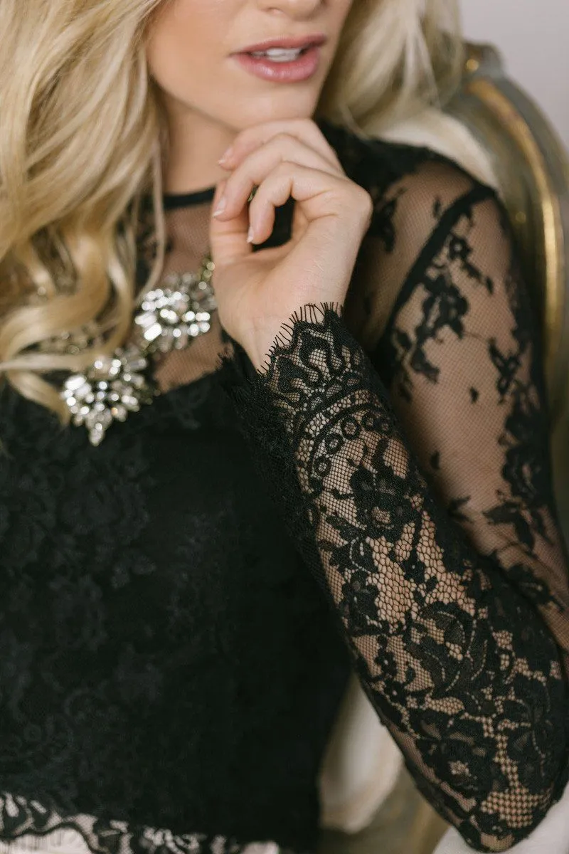 Amelie Long Sleeve Lace Crop Top sold by Morning Lavender product image thumbnail 2