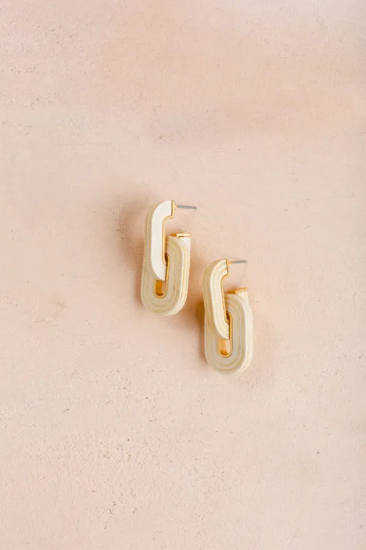 Vicky Wooden Linked Earrings sold by Morning Lavender