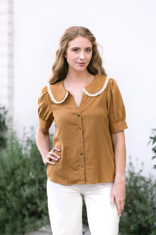 Allison Collared Buttoned Blouse sold by Morning Lavender