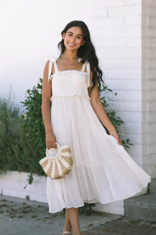 Brooke Smocked Midi Dress sold by Morning Lavender