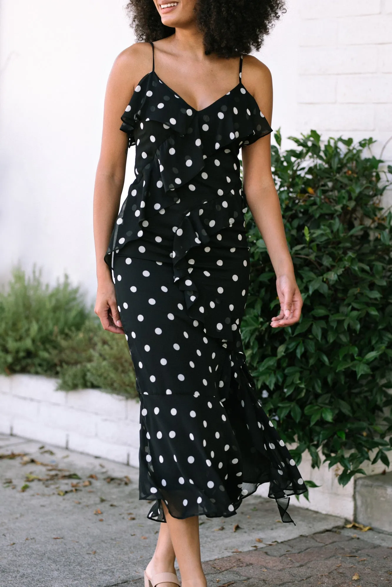 Dominique Dotted Ruffled Dress sold by Morning Lavender product image thumbnail 3