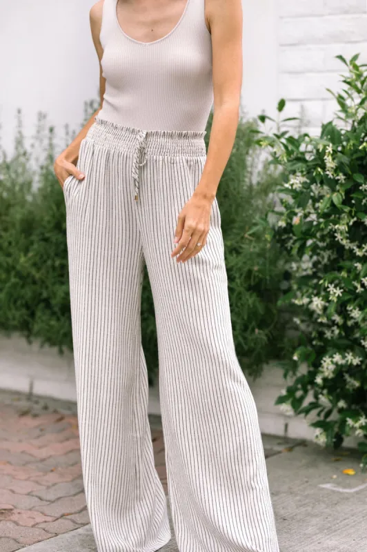 Francine Striped Smocked Pants sold by Morning Lavender