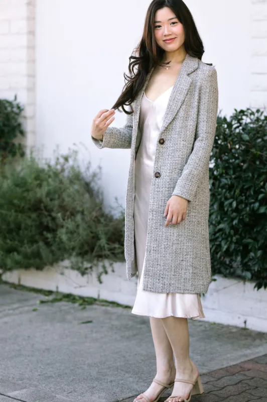 Eunice Buttoned Tweed Coat sold by Morning Lavender