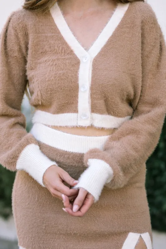 Emily Fuzzy Cropped Cardigan sold by Morning Lavender