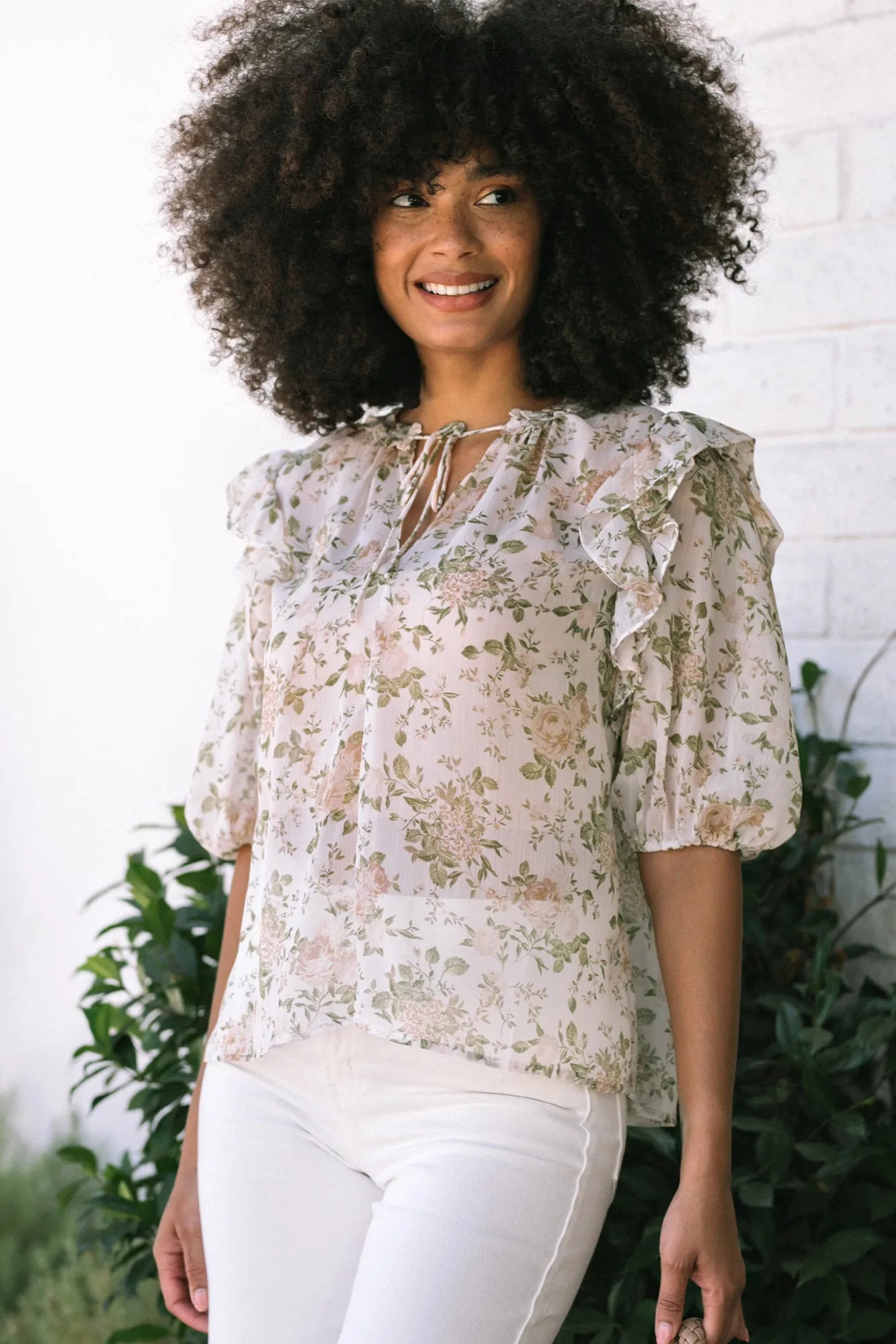 Anneli Chiffon Ruffled Blouse sold by Morning Lavender