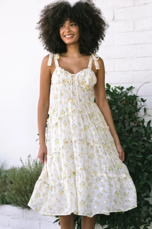 Margot Ruffled Midi Dress sold by Morning Lavender