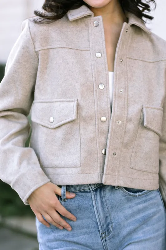 Maggie Brushed Snap Jacket sold by Morning Lavender