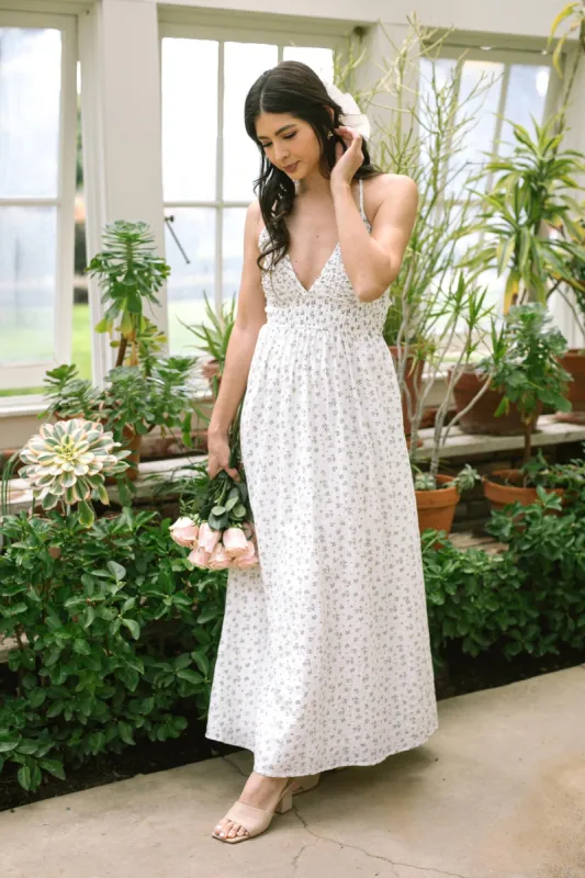 Desiree Smocked V-Neck Dress sold by Morning Lavender