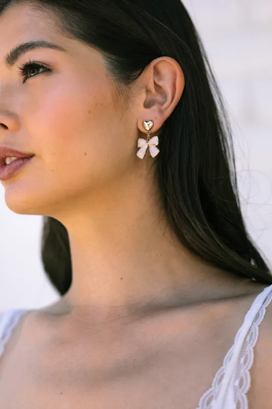 Christina Bow Drop Earrings sold by Morning Lavender