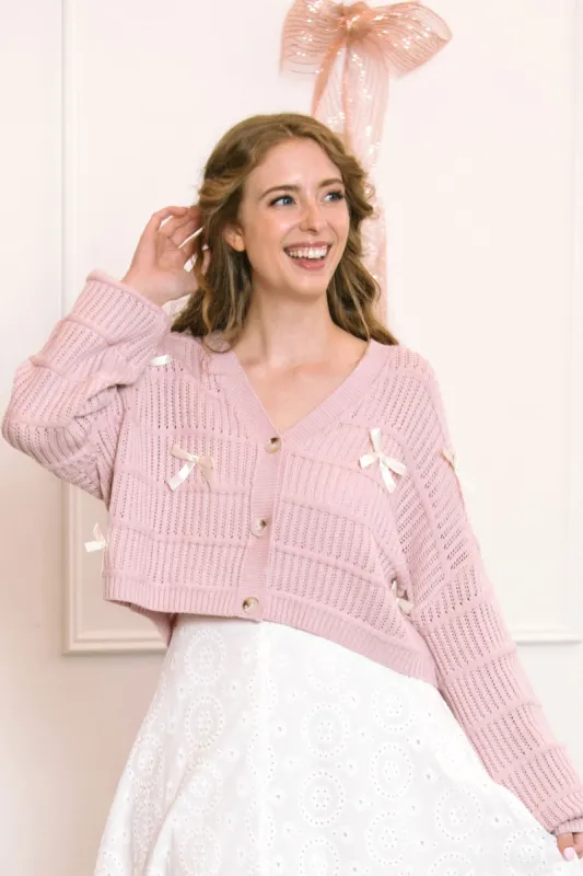 Miriam Bow Buttoned Cardigan sold by Morning Lavender
