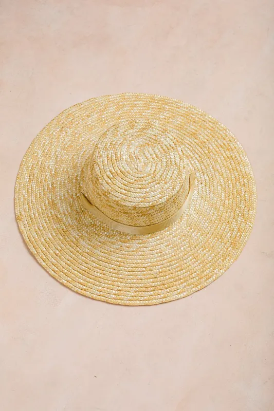 Odette Ribbon Tie Straw Hat sold by Morning Lavender