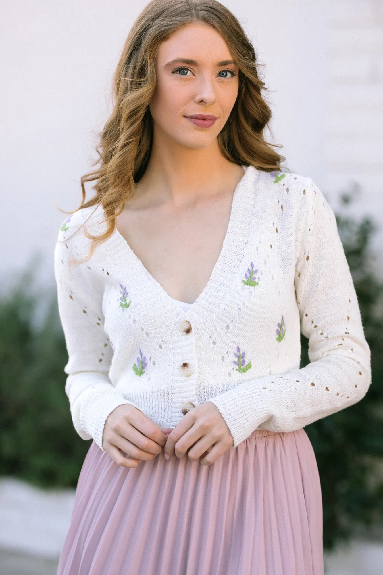 Ellis Embroidered Pointelle Cardigan sold by Morning Lavender product image thumbnail 3