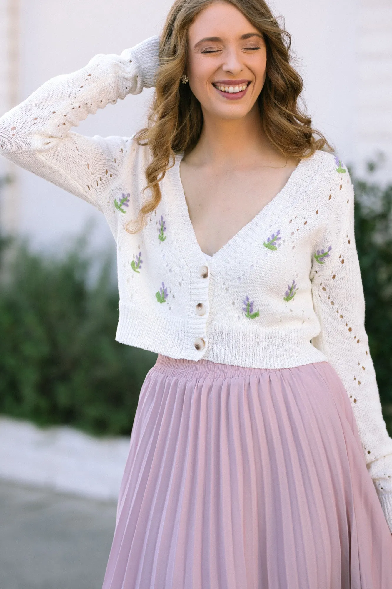 Ellis Embroidered Pointelle Cardigan sold by Morning Lavender product image thumbnail 2