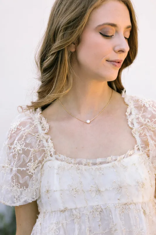 Trudy Single Pearl Necklace sold by Morning Lavender