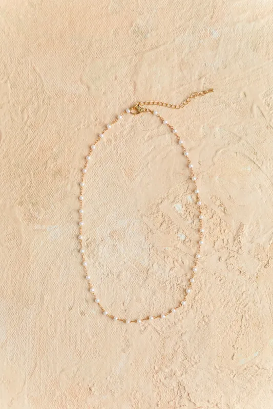 Sandra Dainty Pearl Necklace sold by Morning Lavender