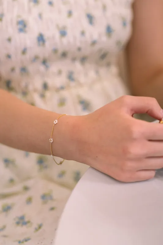 Alia Flower Pearl Bracelet sold by Morning Lavender