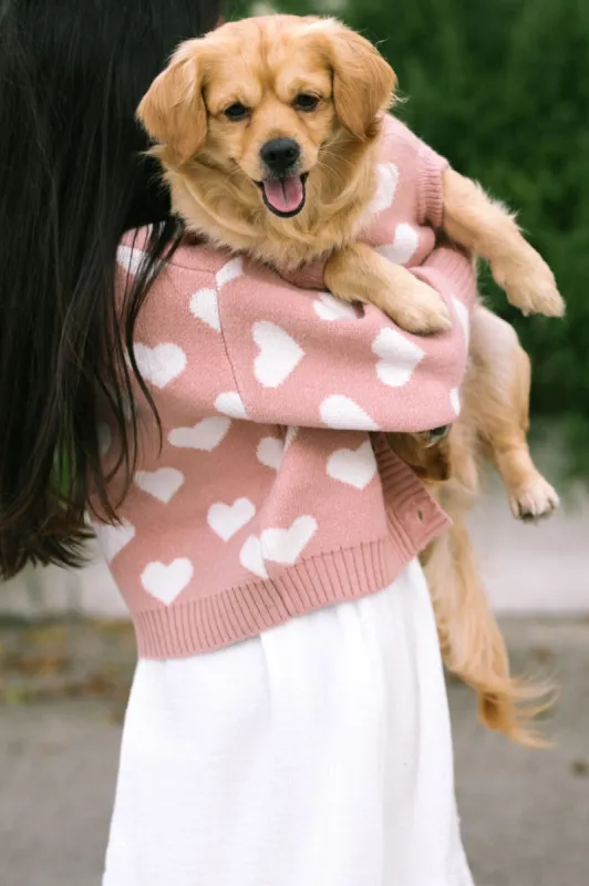 Meredith Heart Dog Sweater sold by Morning Lavender